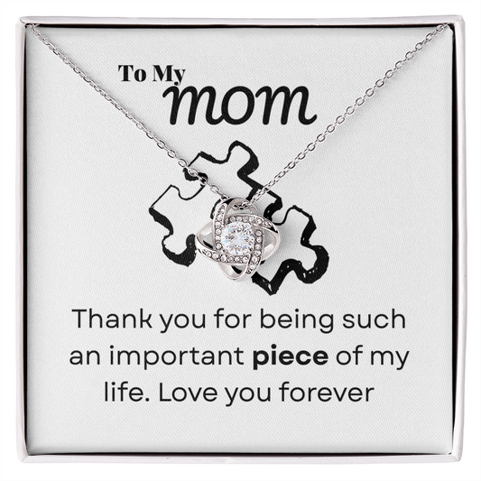 To my mom - Thank you - Love Knot Necklace