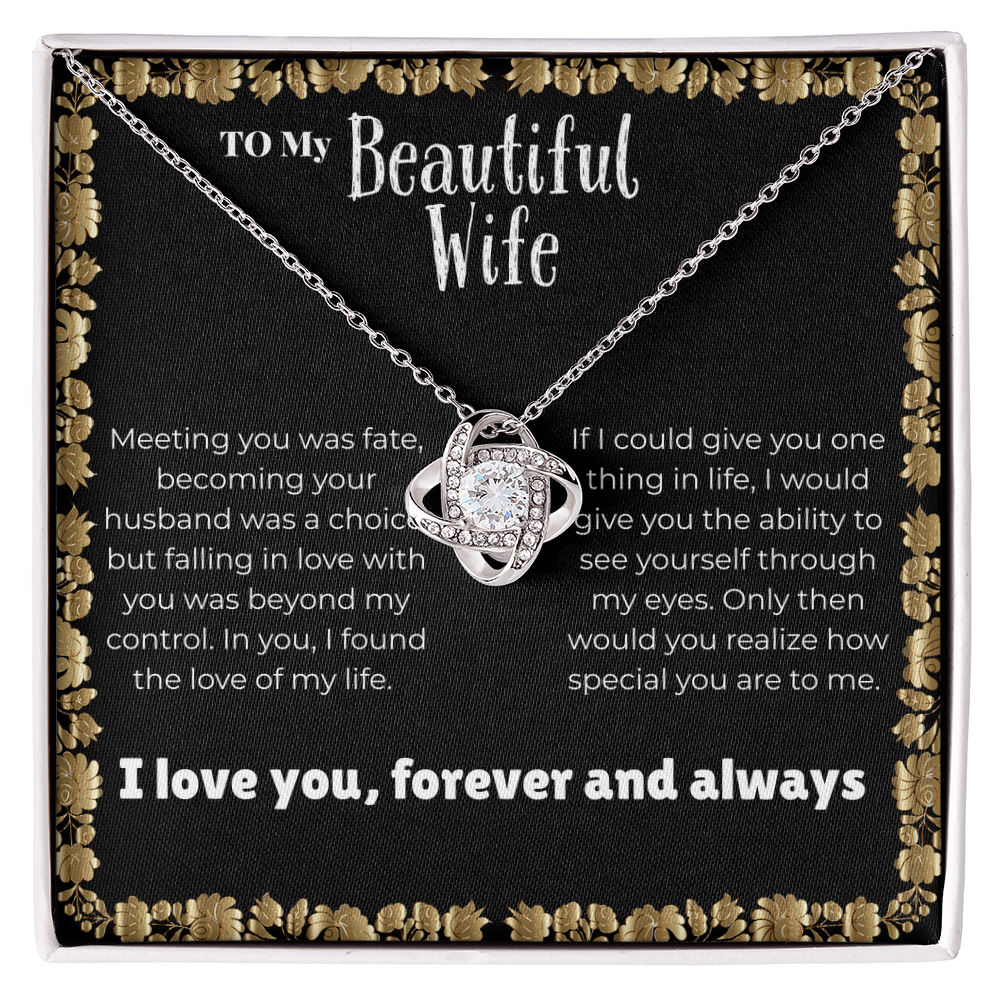 Wife - Meeting you - Love Knot Necklace