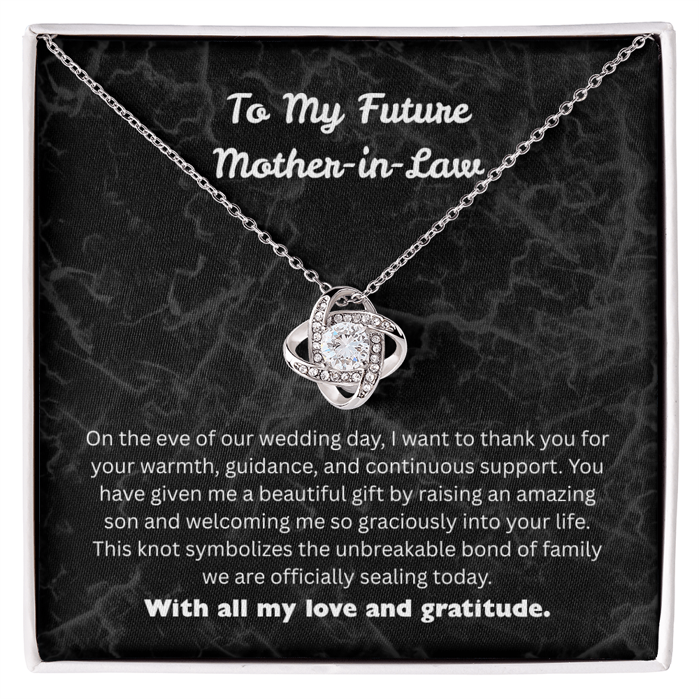 The "Elegant Gratitude" Love Knot Pendant for Future Mother-in-Law