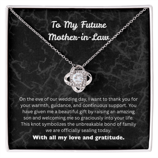 The "Elegant Gratitude" Love Knot Pendant for Future Mother-in-Law