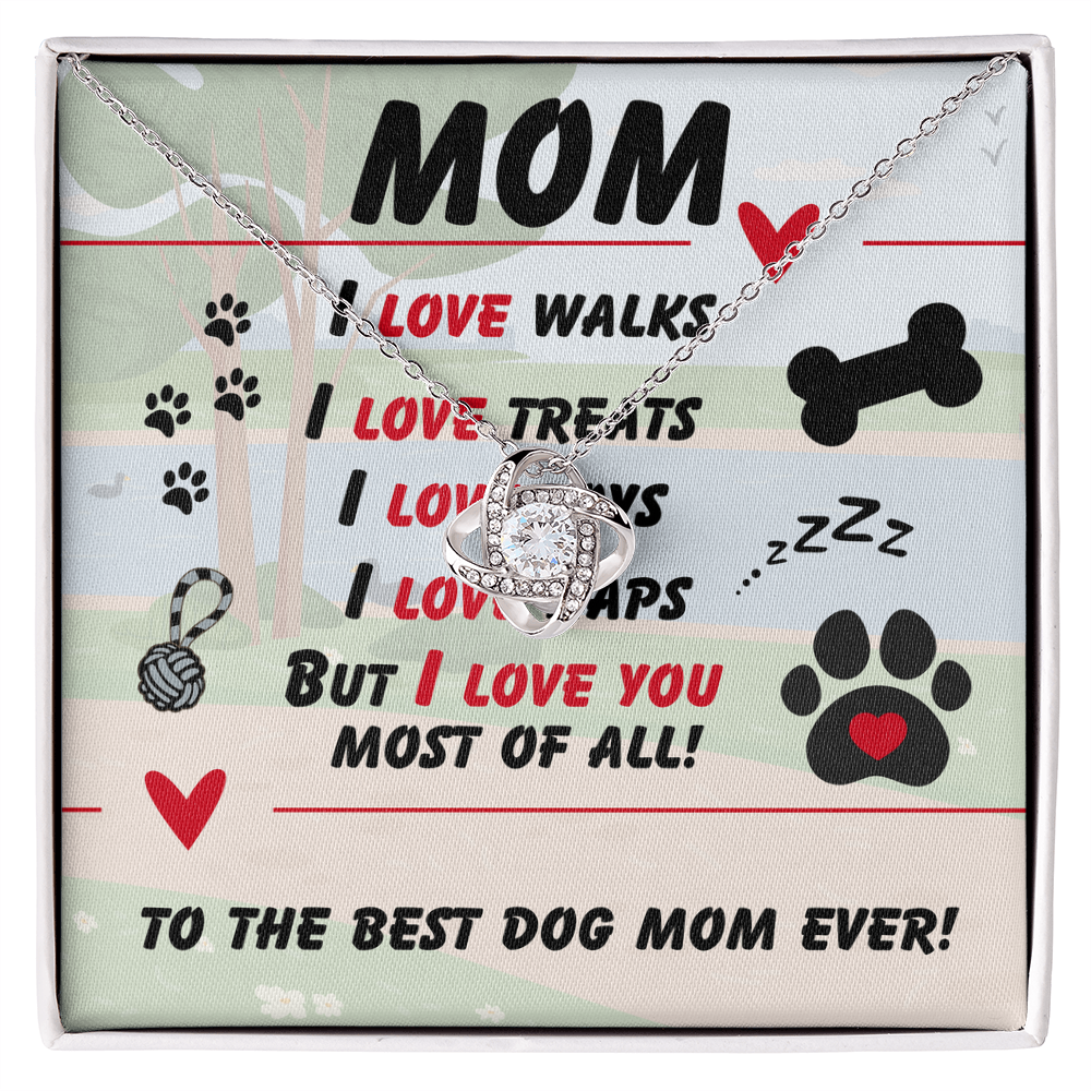 Mom - I love walks - Love Knot Necklace