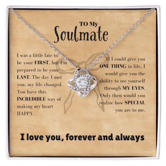 Soulmate - a little late - Love Knot Necklace