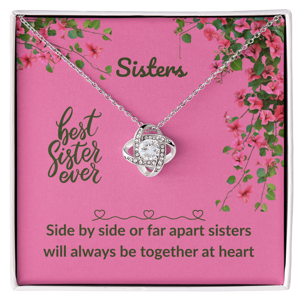 Sister - Side by side - Love Knot Necklace