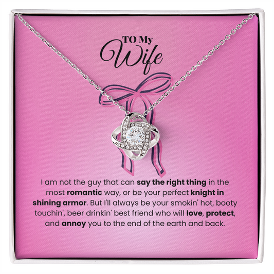 Wife - I am not - Love Knot Necklace