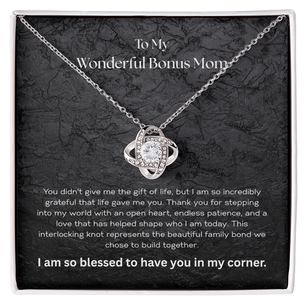 The "Family by Heart" Interlocking Knot Necklace for Bonus Mom