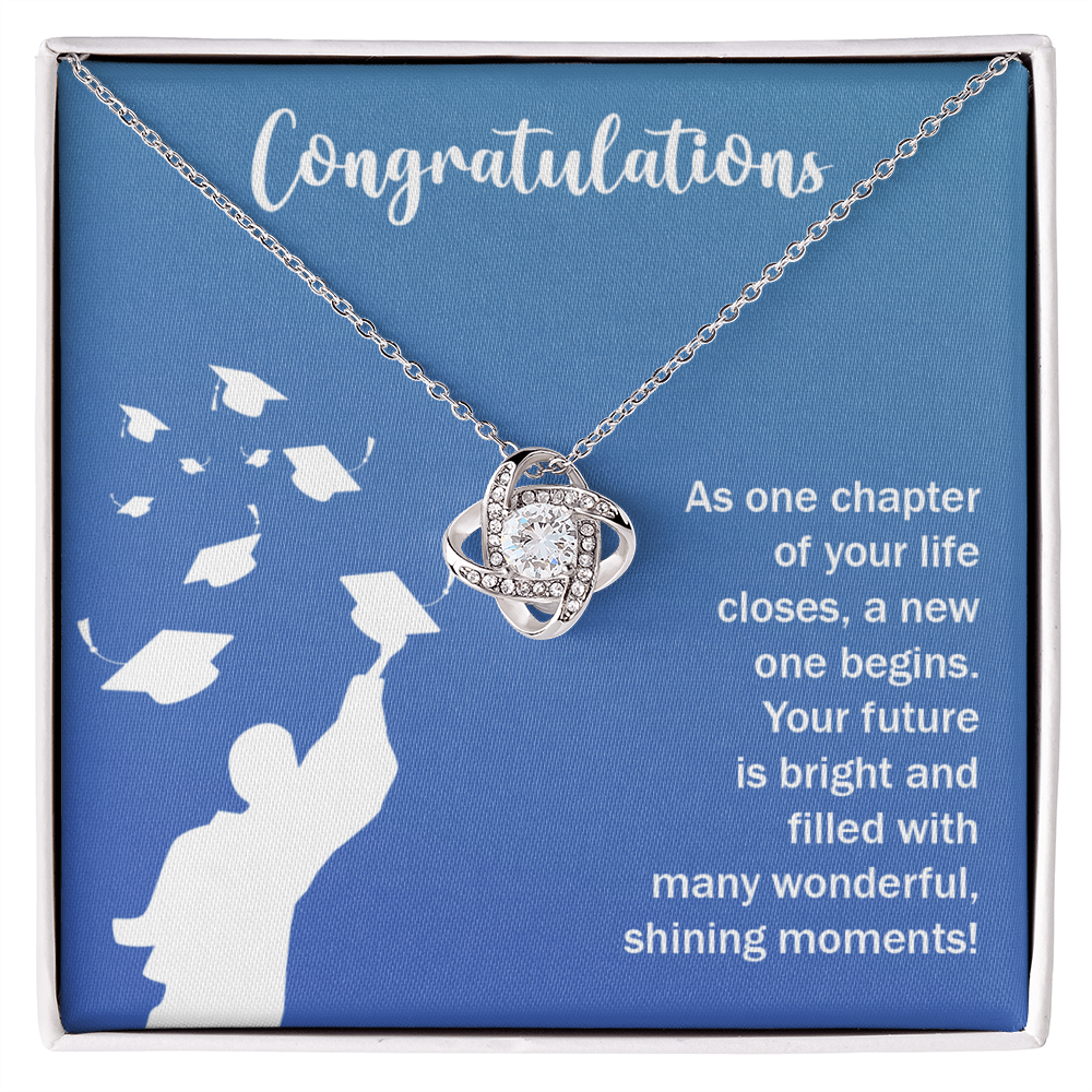 Graduation - As one chapter - Love Knot Necklace