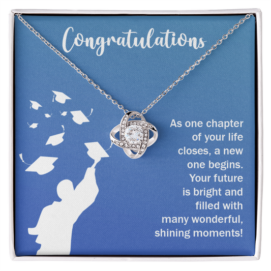 Graduation - As one chapter - Love Knot Necklace