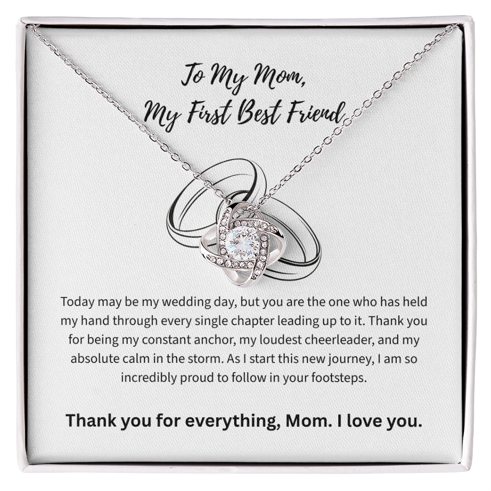 The "First Best Friend" Mother of the Bride Love Knot Necklace