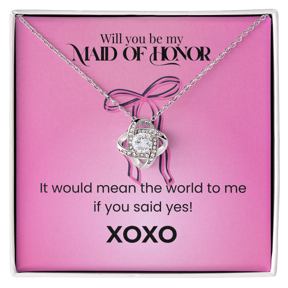Maid of Honor - XOXO - Love Knot Necklace