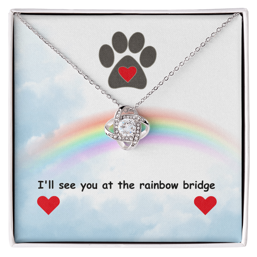 In memory - I'll see you - Love Knot Necklace