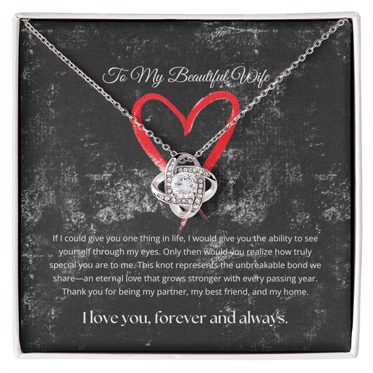 The "Forever Love" Interlocking Knot Necklace for Wife