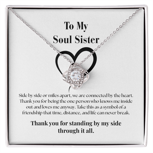 The "Soul Sister" Sentimental Love Knot Necklace for Best Friends