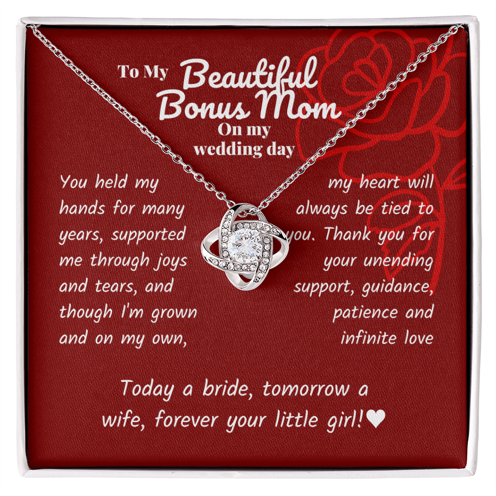 Step mom - You held my hands - Love Knot Necklace