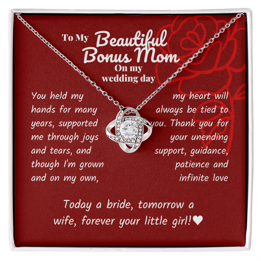 Step mom - You held my hands - Love Knot Necklace