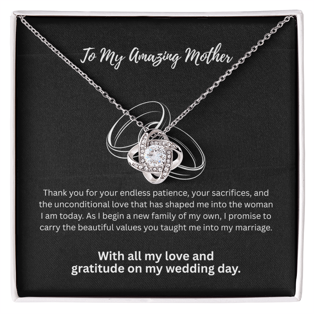 The "Classic Gratitude" Wedding Day Love Knot Pendant for Mom