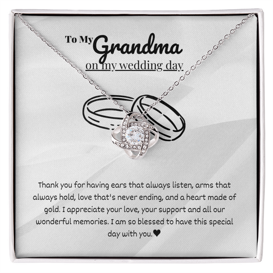 Grandmother - Thank you - Love Knot Necklace