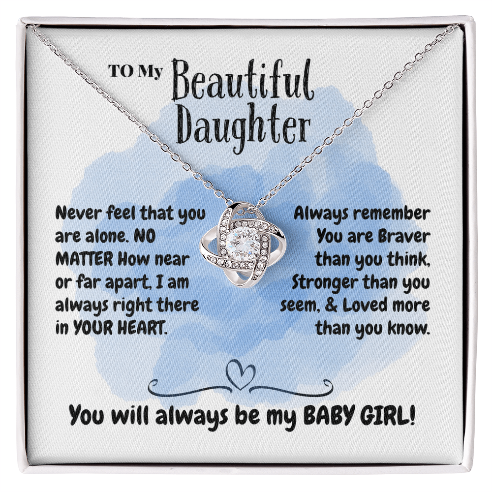 daughter - Never feel - Love Knot Necklace