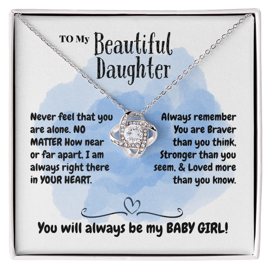 daughter - Never feel - Love Knot Necklace