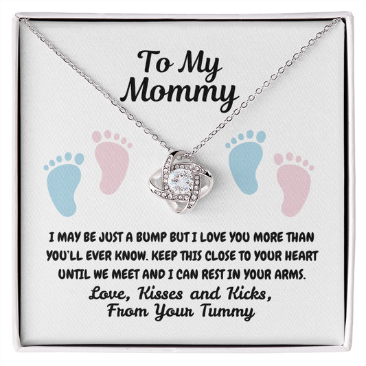 To my mommy - Just a bump - Love Knot Necklace