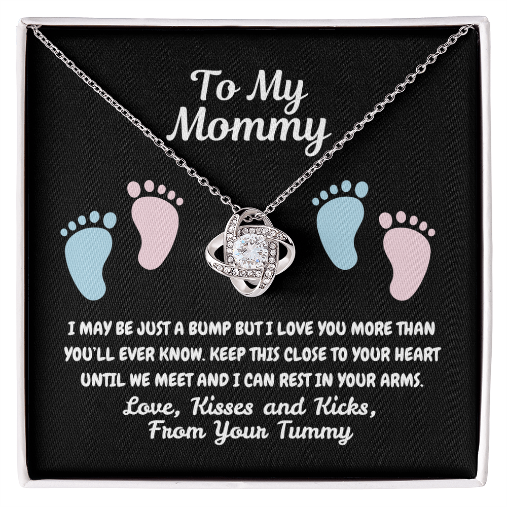 To my mommy - Just a bump - Love Knot Necklace