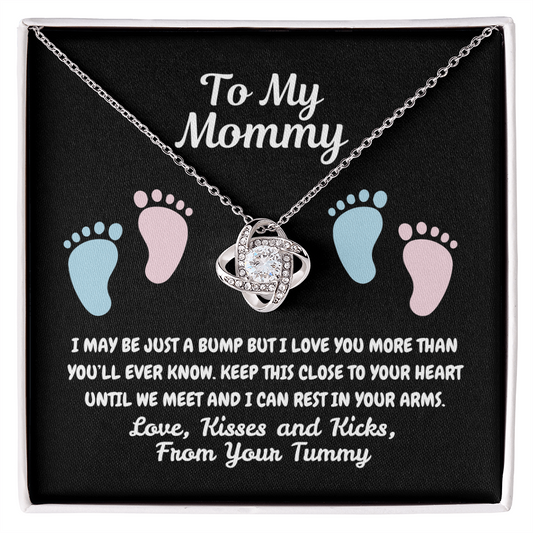 To my mommy - Just a bump - Love Knot Necklace