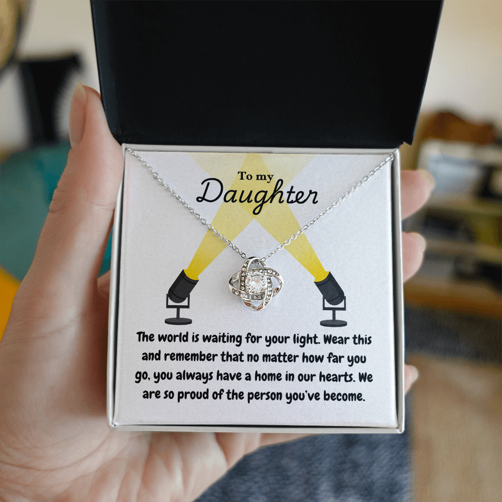 Daughter - Your light - Love Knot Necklace