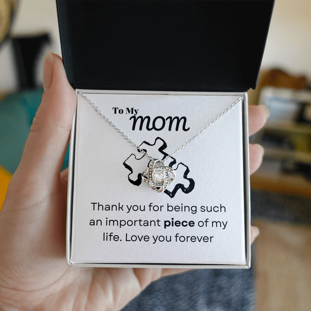 To my mom - Thank you - Love Knot Necklace