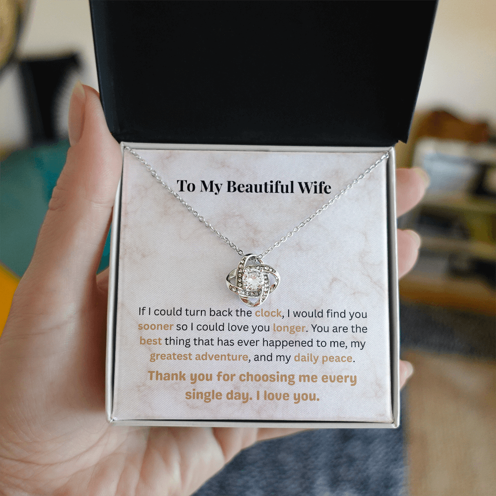 The "Deep Devotion" Interlocking Knot Necklace for Wife
