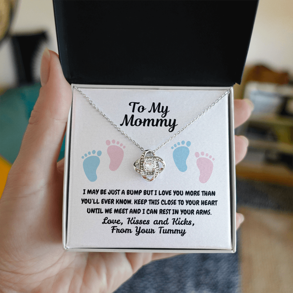 To my mommy - Just a bump - Love Knot Necklace