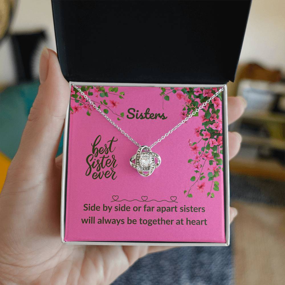 Sister - Side by side - Love Knot Necklace