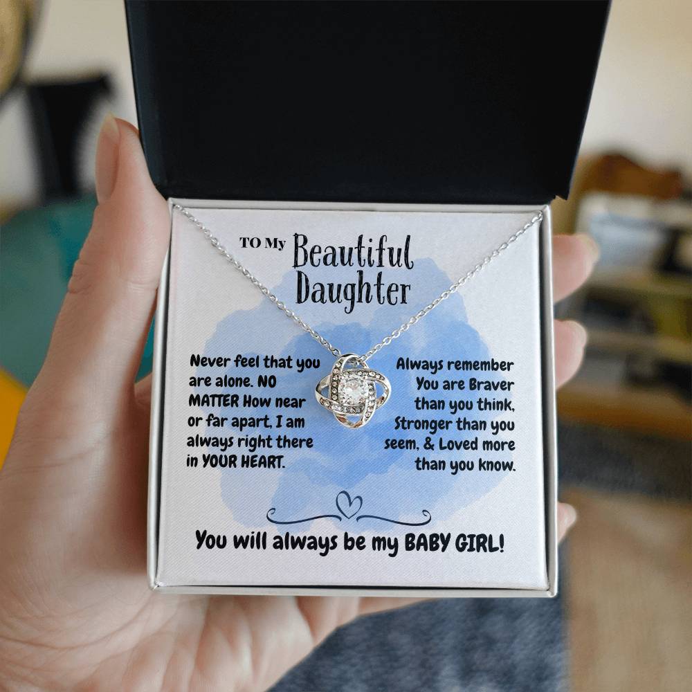 daughter - Never feel - Love Knot Necklace
