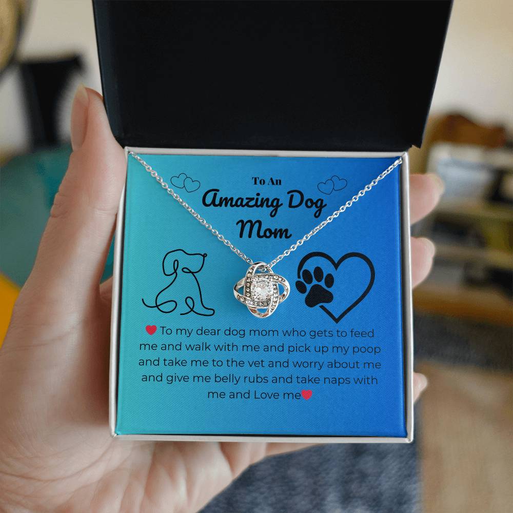 Pet mom - To my dear dog mom - Love Knot Necklace