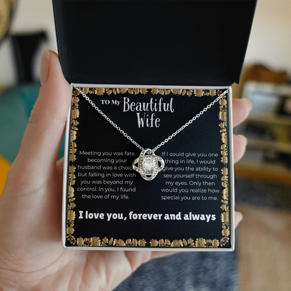 Wife - Meeting you - Love Knot Necklace
