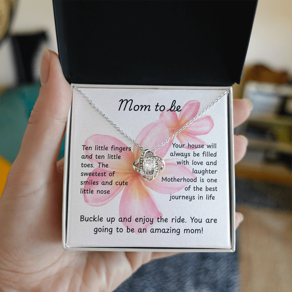 Mom - Ten little fingers - Love Knot Necklace