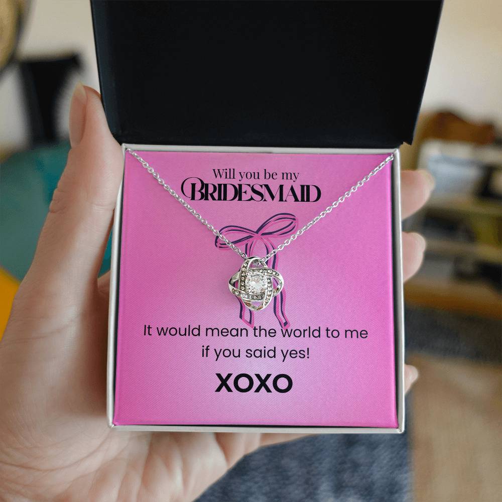 Bridesmaid - XOXO - Love Knot Necklace