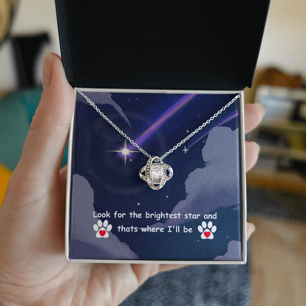 In memory - Look for the brightest star - Love Knot Necklace
