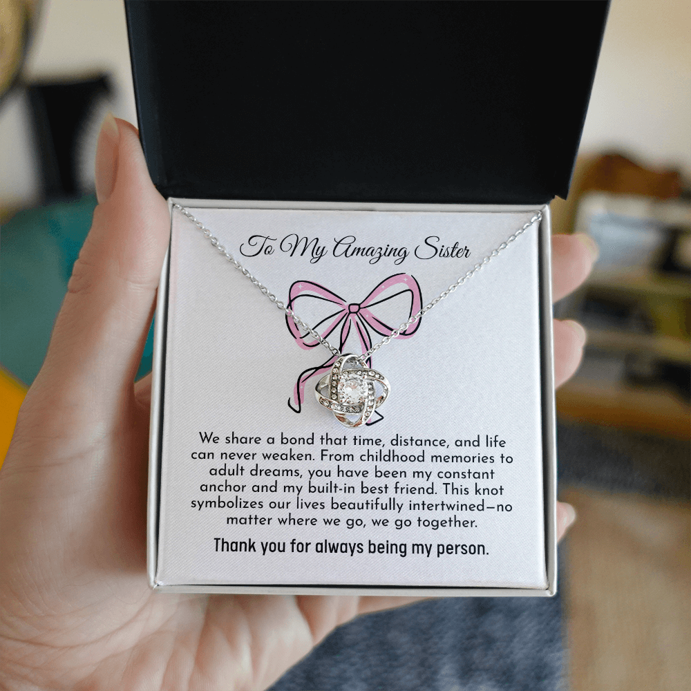 The "Unbreakable Sisterhood" Interlocking Knot Necklace for Sister