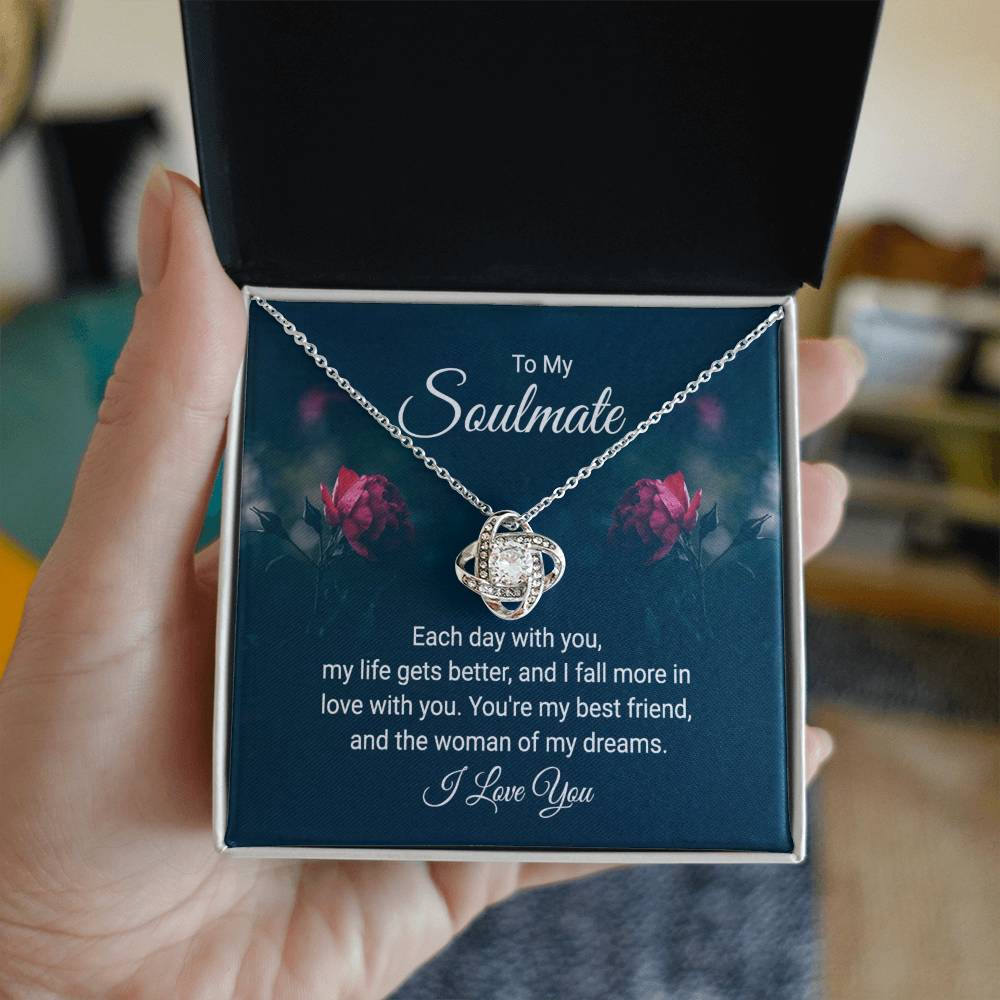 To Soulmate - Each day with you - Love Knot Necklace