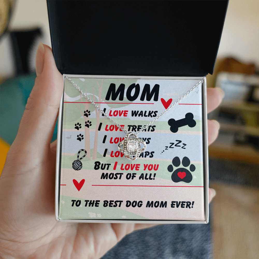 Mom - I love walks - Love Knot Necklace