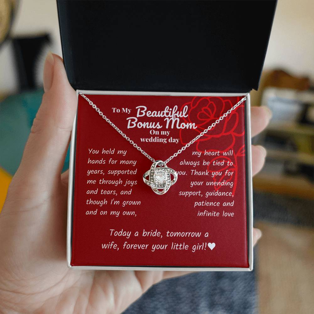 Step mom - You held my hands - Love Knot Necklace