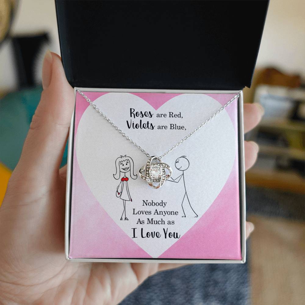 To love - Roses are red - Love Knot Necklace