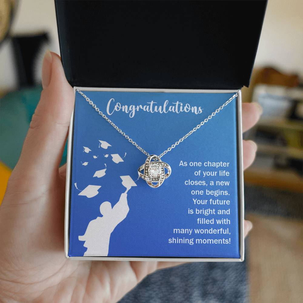 Graduation - As one chapter - Love Knot Necklace