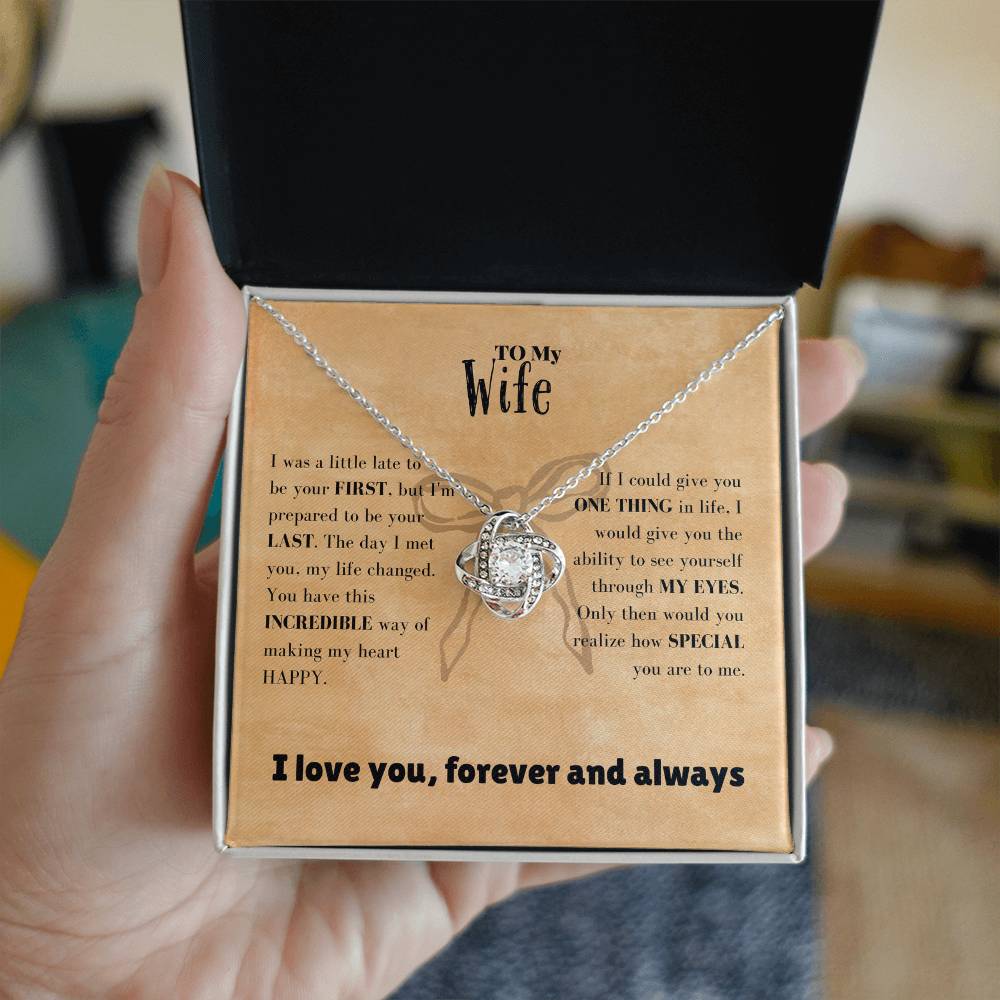 Wife - I was - Love Knot Necklace
