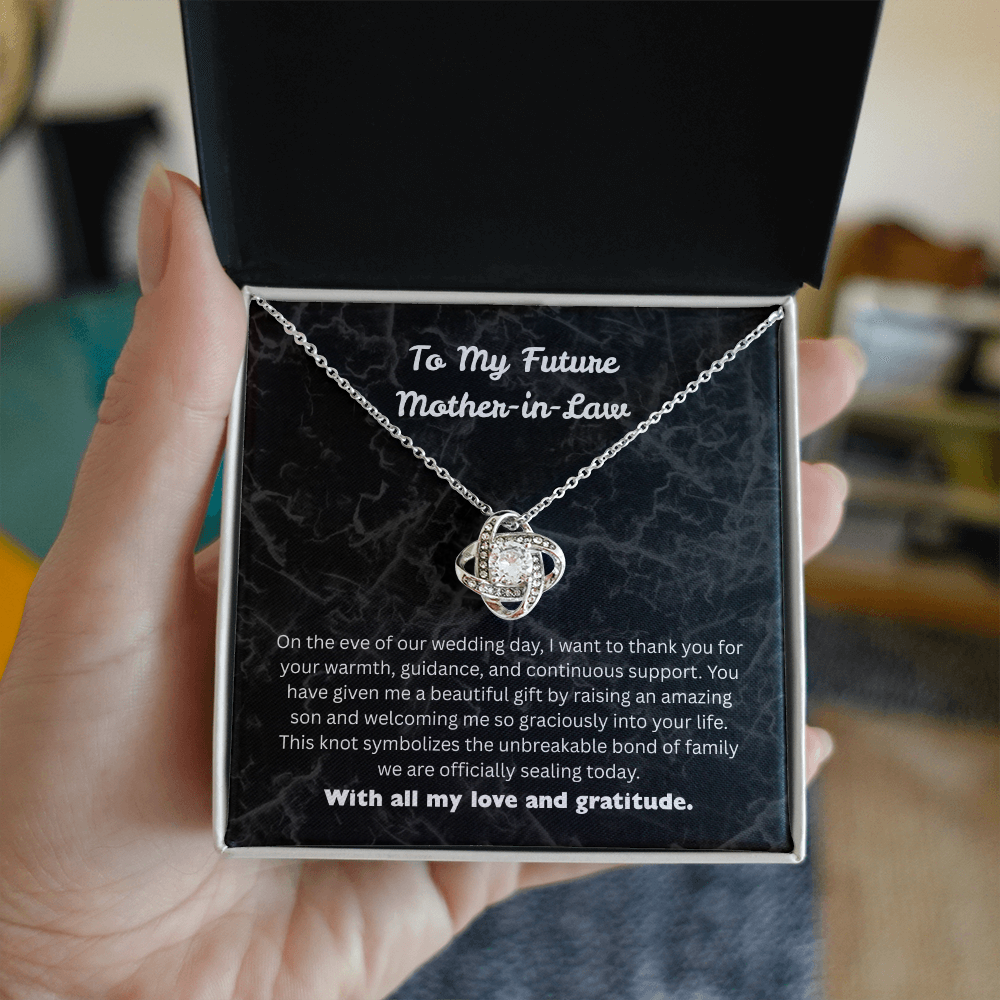 The "Elegant Gratitude" Love Knot Pendant for Future Mother-in-Law