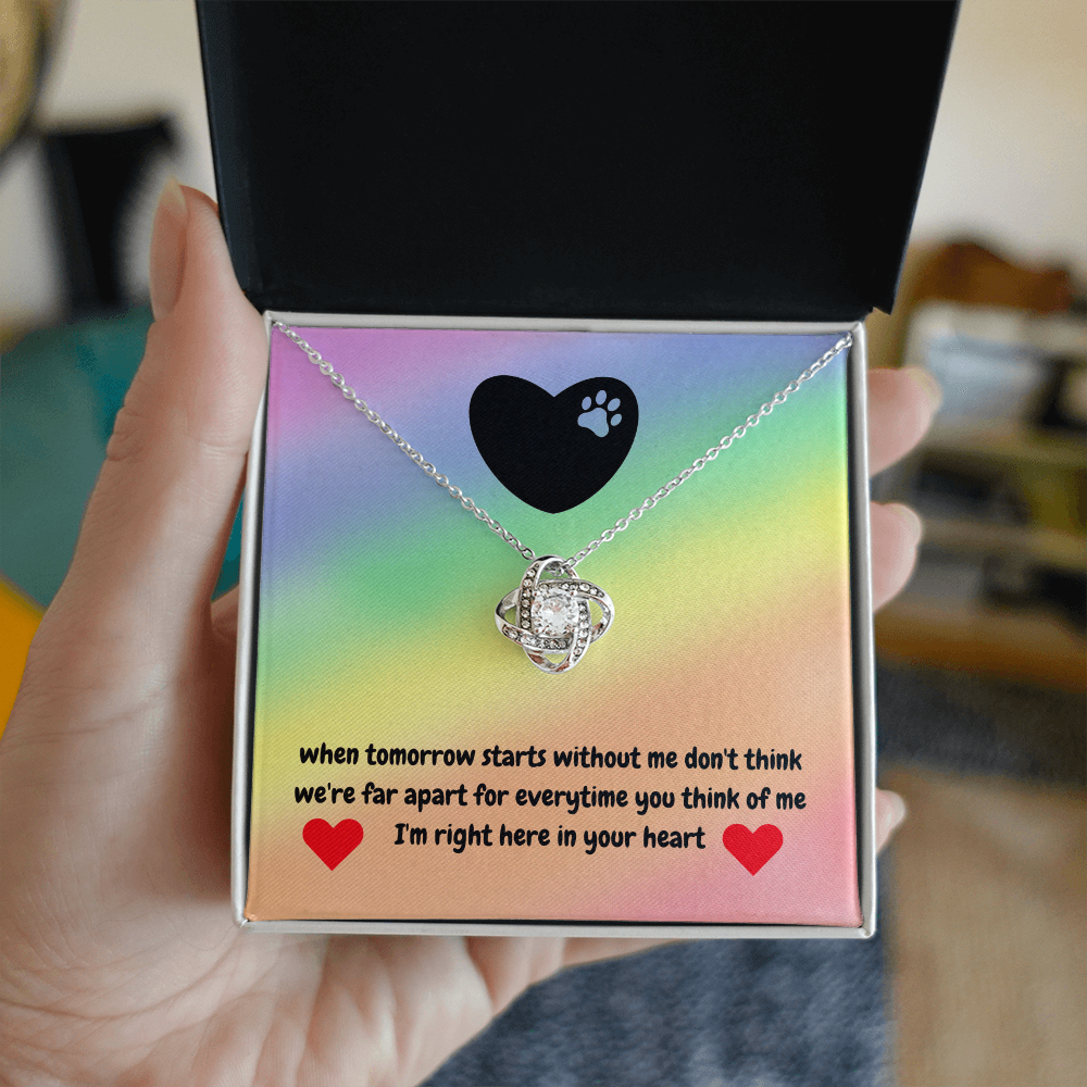 In memory - when tomorrow starts - Love Knot Necklace