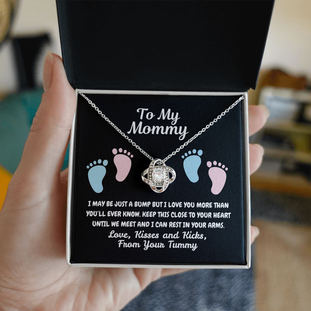 To my mommy - Just a bump - Love Knot Necklace