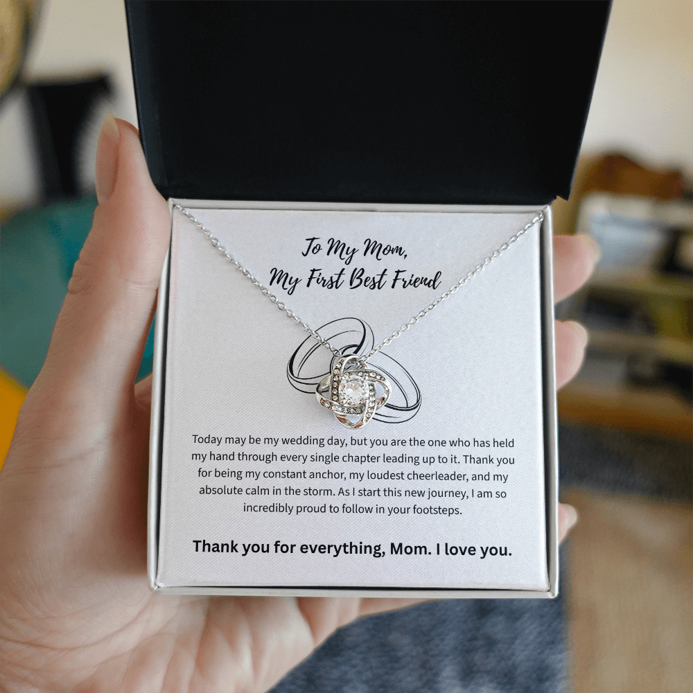 The "First Best Friend" Mother of the Bride Love Knot Necklace