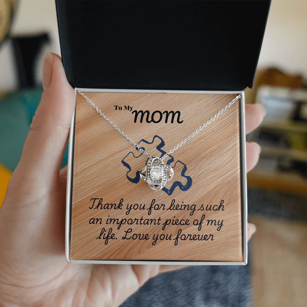 Mom - Thank you - Love Knot Necklace