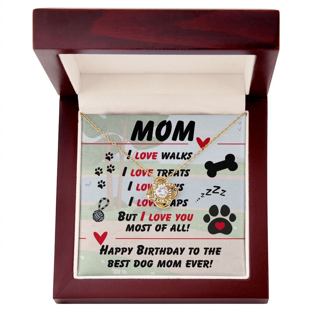 Mom - I love walks - Love Knot Necklace