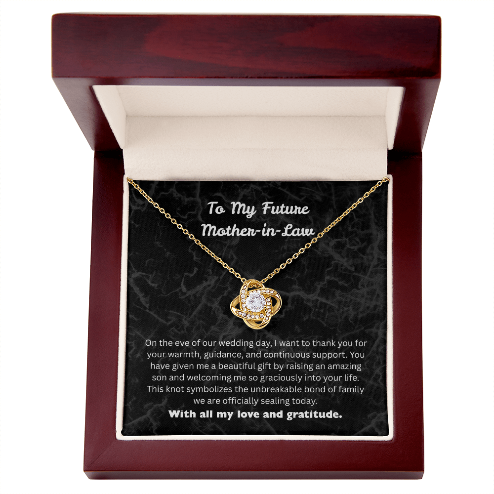 The "Elegant Gratitude" Love Knot Pendant for Future Mother-in-Law